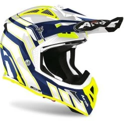 Casque De Moto Cross Enduro En Fibre Airoh AVIATOR ACE ART Glossy Blue -Airoh boutique casque de moto cross enduro en fibre airoh aviator ace art glossy blue 131021