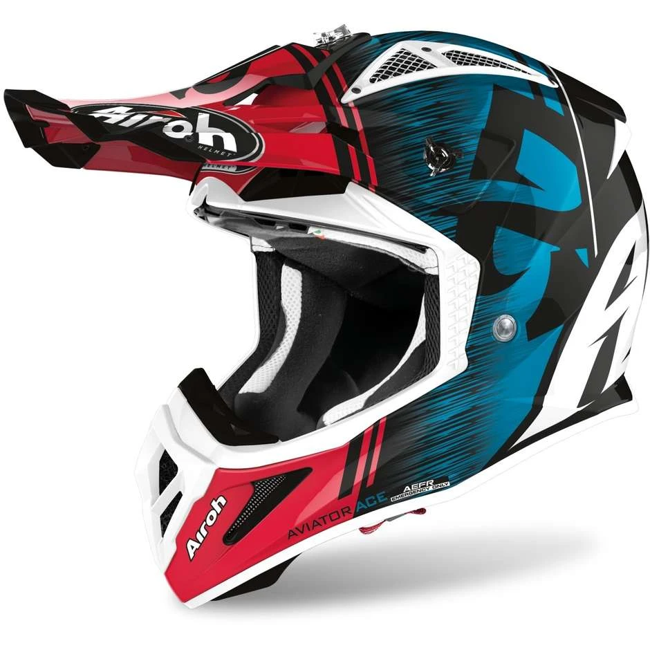 Casque De Moto Cross Enduro En Fibre Airoh AVIATOR ACE Kybon Blue Glossy Red 3 Casque De Moto Cross Enduro En Fibre Airoh AVIATOR ACE Kybon Blue Glossy Red