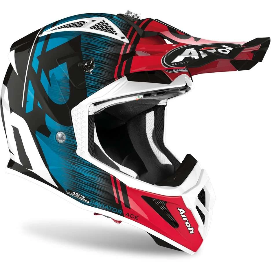 Casque De Moto Cross Enduro En Fibre Airoh AVIATOR ACE Kybon Blue Glossy Red 5 Casque De Moto Cross Enduro En Fibre Airoh AVIATOR ACE Kybon Blue Glossy Red – Image 3