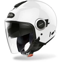 Casque De Moto Double Visière Jet Airoh HELIOS Couleur Blanc Brillant