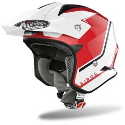 Casque De Moto En On-Off Urban Jet Airoh TRR S Keen Red Glossy Fiber