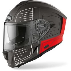 Casque De Moto Intégral Double Visière Airoh SPARK Cyrcuit Matt Red