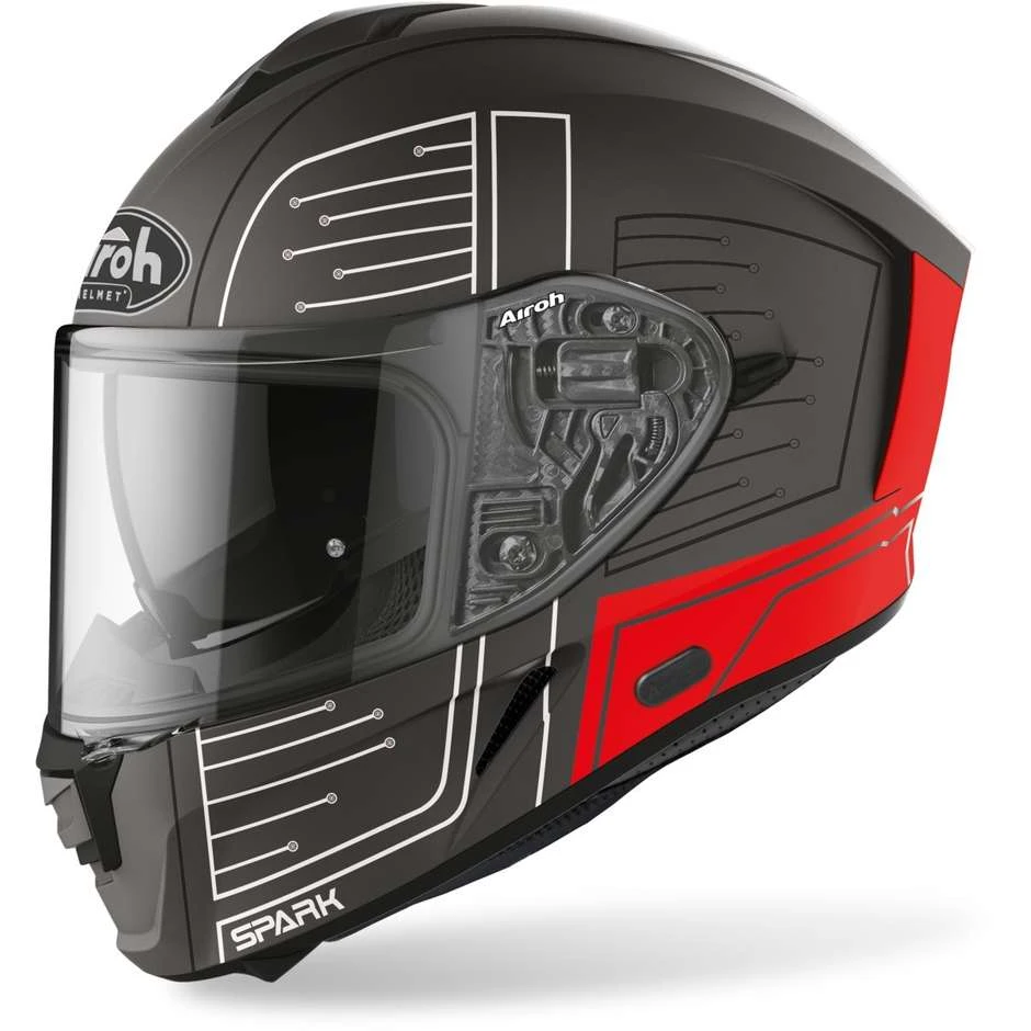 Casque De Moto Intégral Double Visière Airoh SPARK Cyrcuit Matt Red 3 Casque De Moto Intégral Double Visière Airoh SPARK Cyrcuit Matt Red