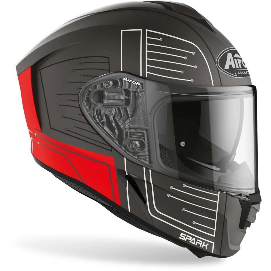 Casque De Moto Intégral Double Visière Airoh SPARK Cyrcuit Matt Red 4 Casque De Moto Intégral Double Visière Airoh SPARK Cyrcuit Matt Red – Image 2