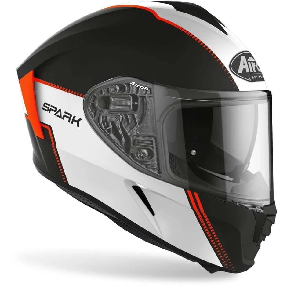 Casque De Moto Intégral Double Visière Airoh SPARK Flow Matt Orange 5 Casque De Moto Intégral Double Visière Airoh SPARK Flow Matt Orange – Image 3