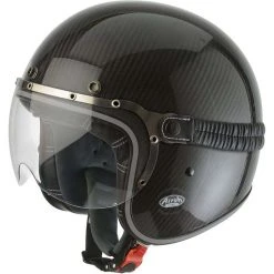 Casque De Moto Jet Custom Airoh Garage Raw Full Carbon Glossy Avec Des Lunettes
