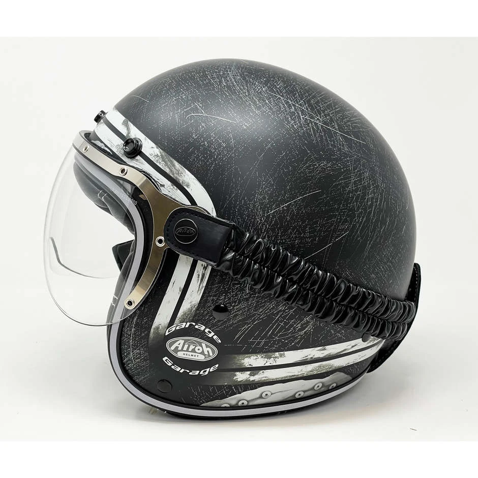 Casque de moto Jet Custom Airoh Garage Raw Matt avec des lunettes Casque De Moto Jet Custom Airoh Garage Raw Matt Avec Des Lunettes -Airoh boutique casque de moto jet custom airoh garage raw matt avec des lunettes 114459