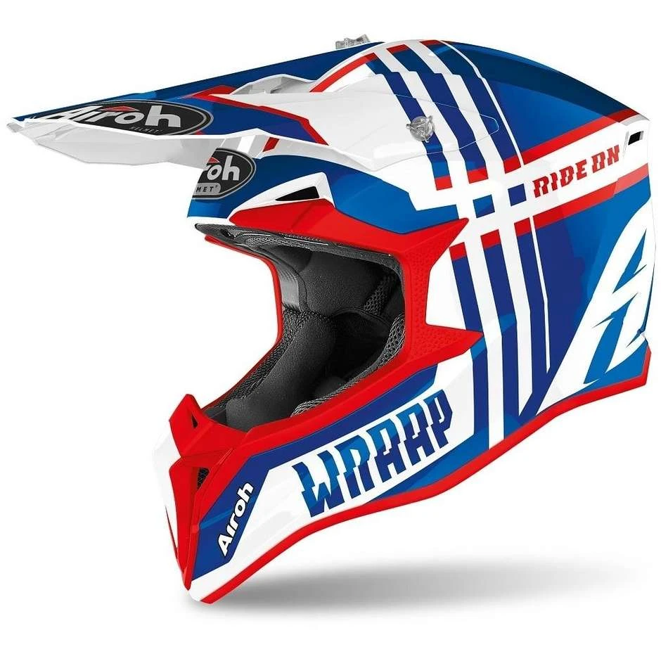 Casque Enfant Moto Cross Enduro Airoh WRAAP YOUTH Broaken Bleu Rouge Brillant 3 Casque Enfant Moto Cross Enduro Airoh WRAAP YOUTH Broaken Bleu Rouge Brillant