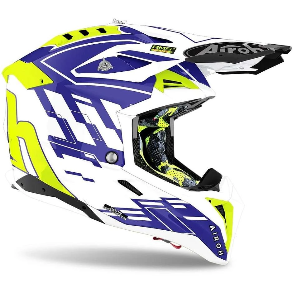 Casque Moto Cross Enduro En Fibre HPC Airoh AVIATOR 3 Rampage Glossy Blue 4 Casque Moto Cross Enduro En Fibre HPC Airoh AVIATOR 3 Rampage Glossy Blue – Image 2