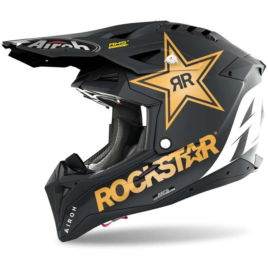 Casque Moto Cross Enduro En Fibre HPC Airoh AVIATOR 3 RockStar 22 Opaque 3 Casque Moto Cross Enduro En Fibre HPC Airoh AVIATOR 3 RockStar 22 Opaque