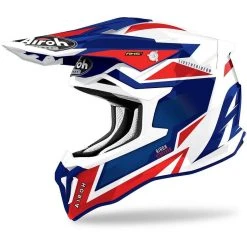 Casque Moto Cross Enduro En Fibre HPC Airoh STRYCKER Axe Bleu Rouge
