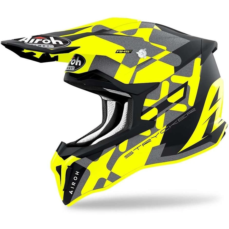 Casque Moto Cross Enduro En Fibre HPC Airoh STRYCKER XXX Jaune Mat 3 Casque Moto Cross Enduro En Fibre HPC Airoh STRYCKER XXX Jaune Mat