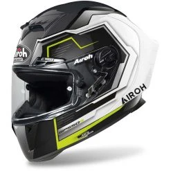 Casque Moto Intégral En Fibre Airoh GP550 S Rush Blanc Jaune Brillant