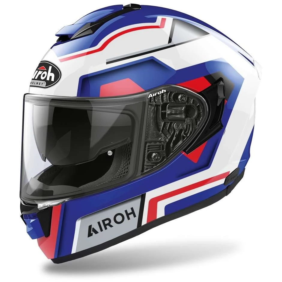 Casque Moto Intégral En Fibre Airoh ST 501 Carré Bleu Rouge Brillant 3 Casque Moto Intégral En Fibre Airoh ST 501 Carré Bleu Rouge Brillant