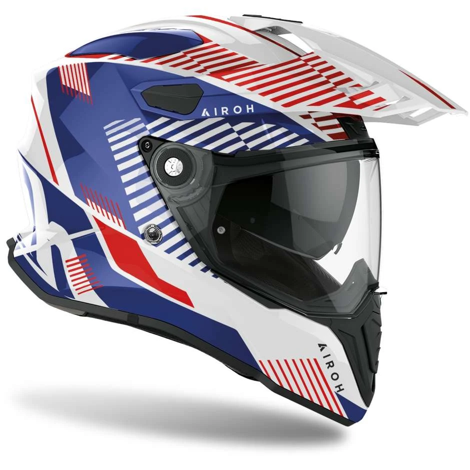 Casque Moto Intégral On-Off Touring Airoh COMMANDER Boost Blanc Bleu Brillant 4 Casque Moto Intégral On-Off Touring Airoh COMMANDER Boost Blanc Bleu Brillant – Image 2