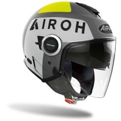 Casque Moto Jet Double Visière Airoh HELIOS Up Gris Mat -Airoh boutique casque moto jet double visiere airoh helios up gris mat 132014