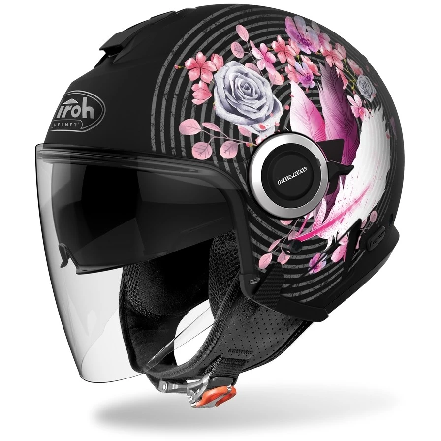 Casque Moto Jet Double Visor Airoh HELIOS Mad Black Pink Opaque 3 Casque Moto Jet Double Visor Airoh HELIOS Mad Black Pink Opaque