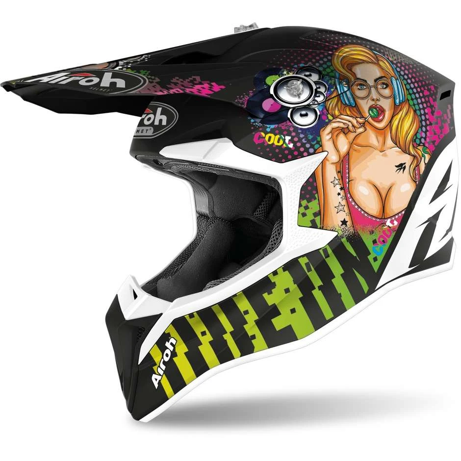 Cross Enduro Casque De Moto Airoh WRAAP Pin-Up Matt 3 Cross Enduro Casque De Moto Airoh WRAAP Pin-Up Matt